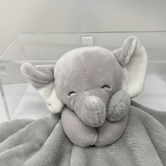 Carter’s Elephant Lovey Security Blanket Gray 2016 Satin Edges - Picture 2 of 9